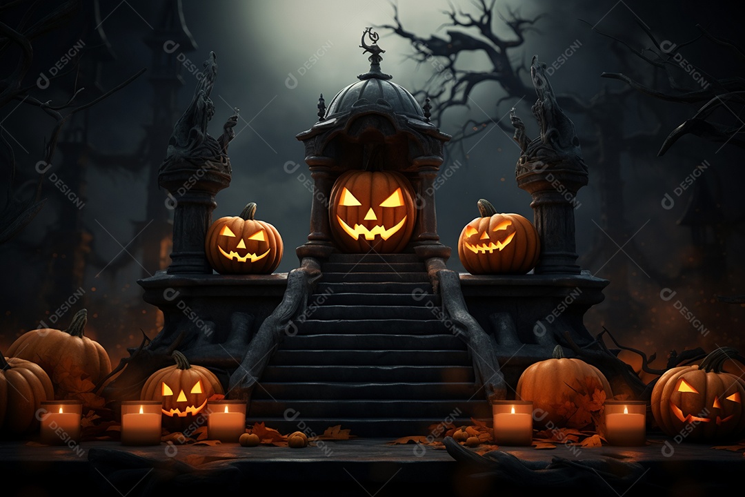 Fundo de abóboras para halloween