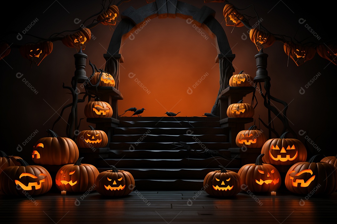 Fundo de abóboras para halloween