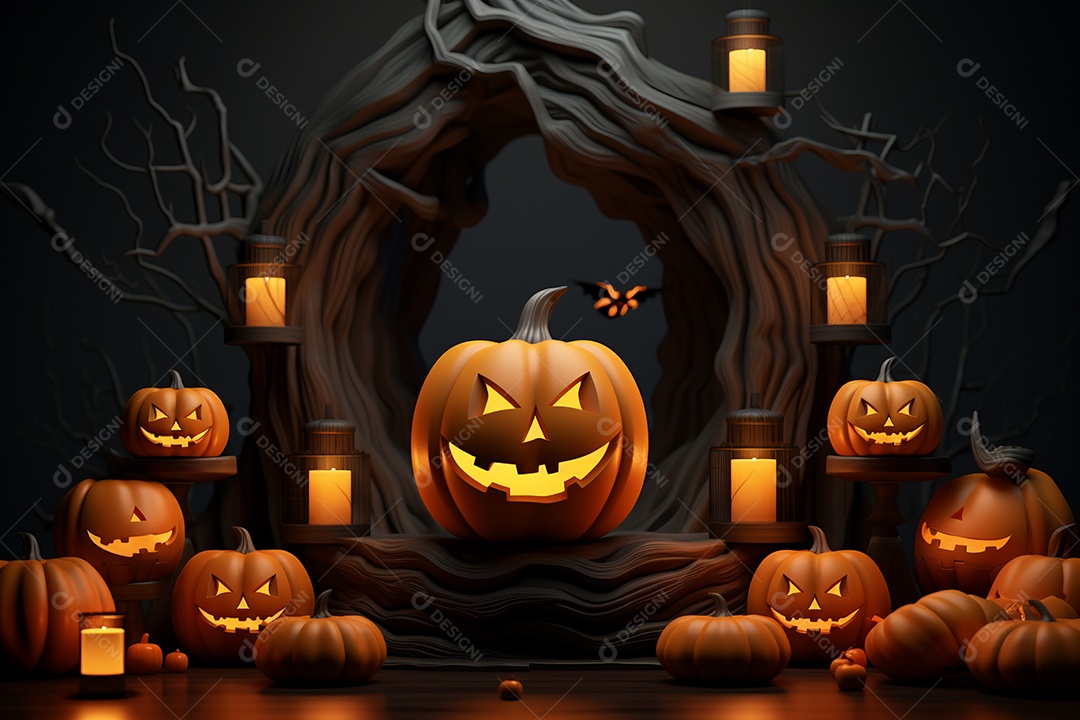 Fundo de abóboras para halloween