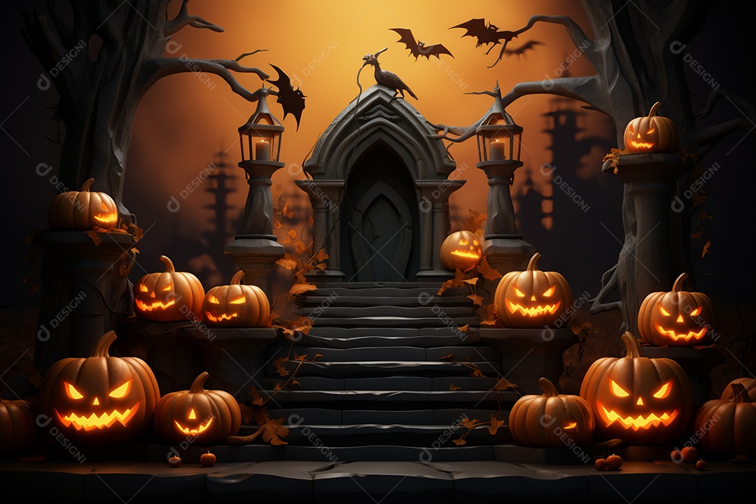 Fundo de abóboras para halloween