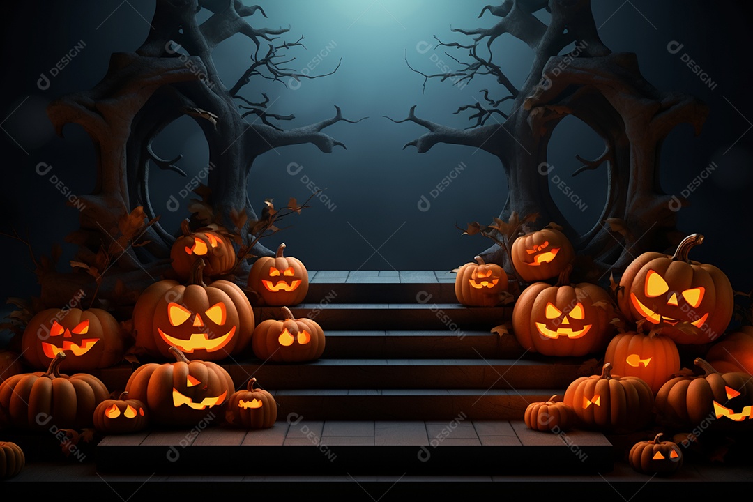 Fundo de abóboras para halloween