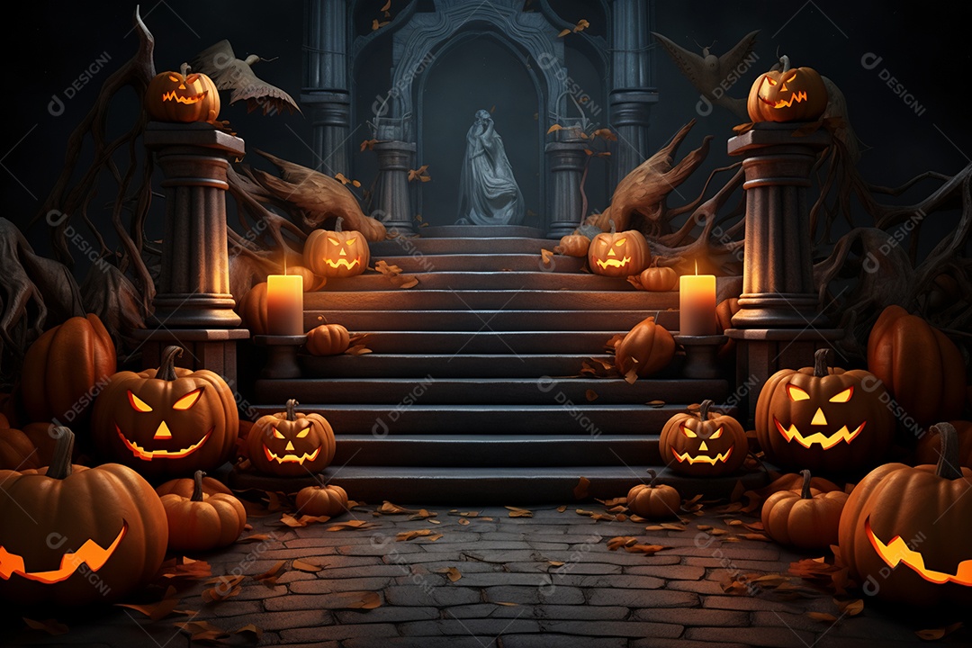 Fundo de abóboras para halloween
