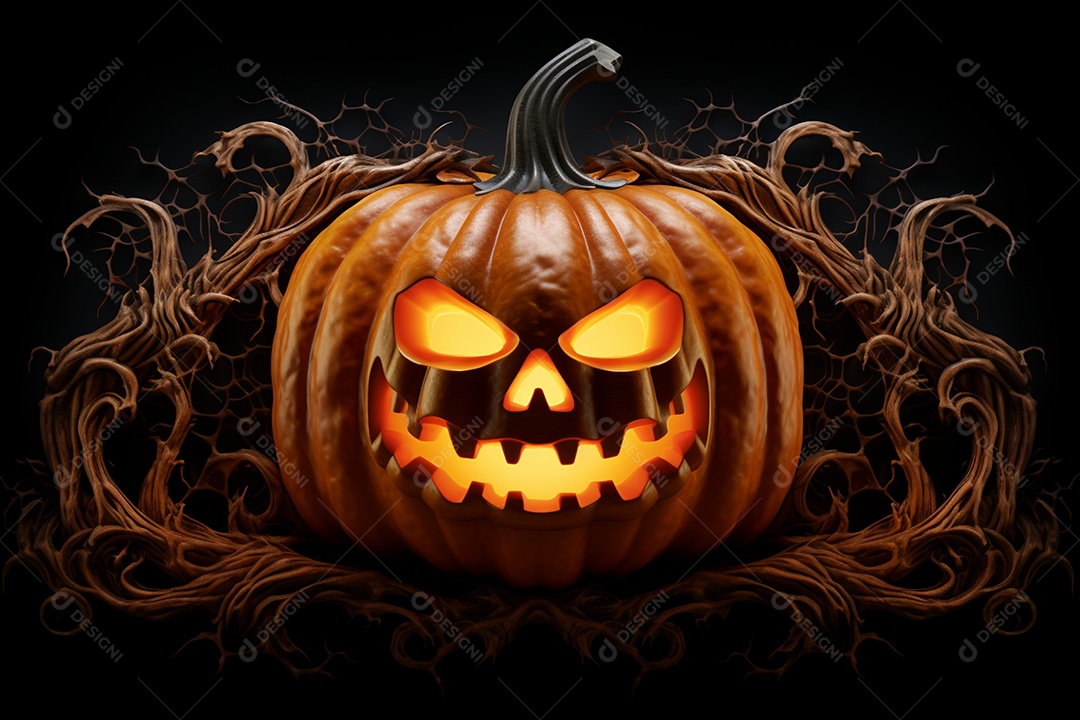 Fundo de abóboras e velas para halloween