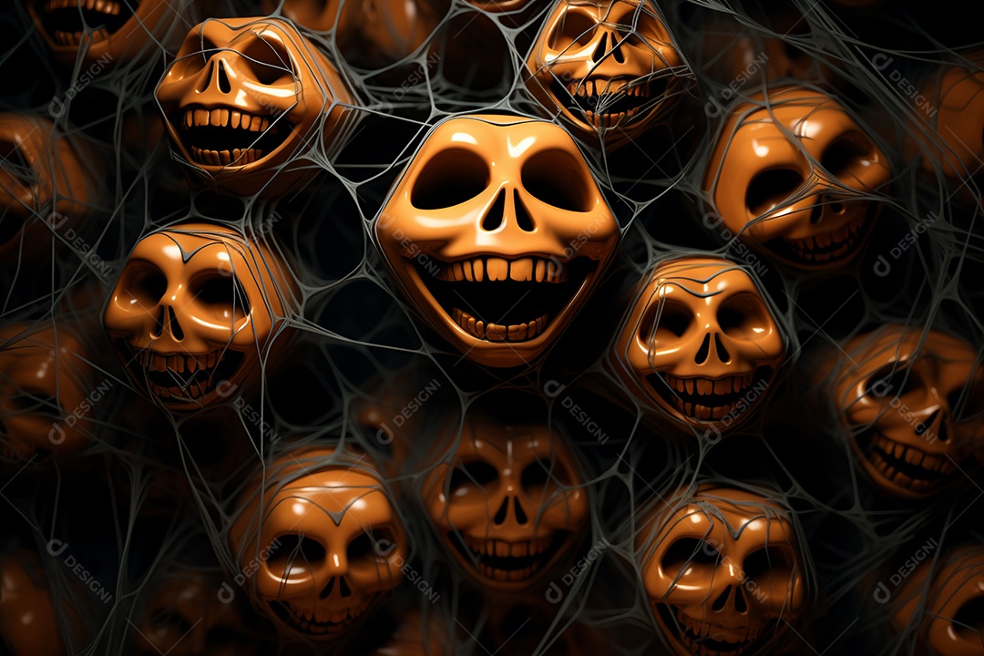 Lanternas de faces de halloween