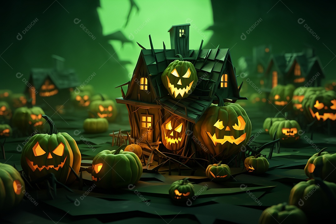 Fundo de abóboras para halloween