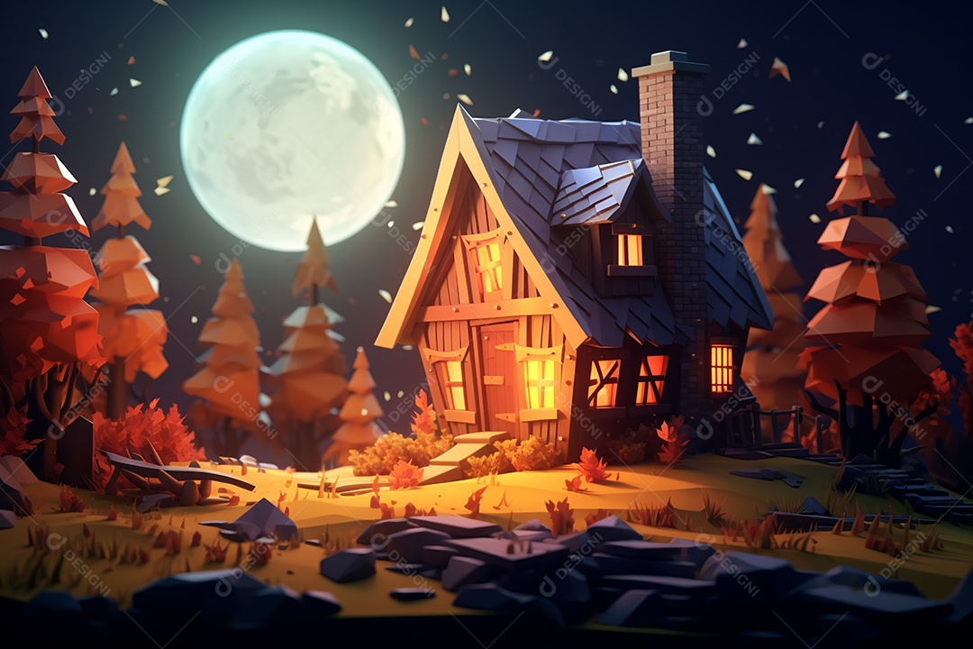 Fundo halloween casa da bruxa