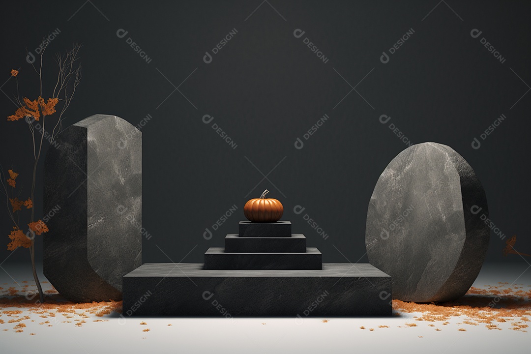 Cenário pódio de halloween