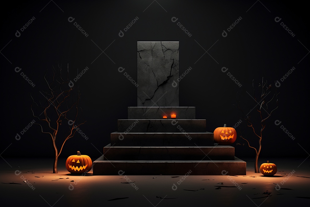 Cenário pódio de halloween