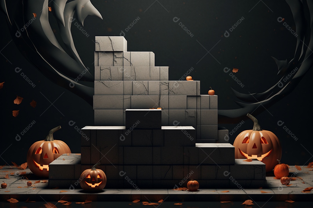 Cenário pódio de halloween