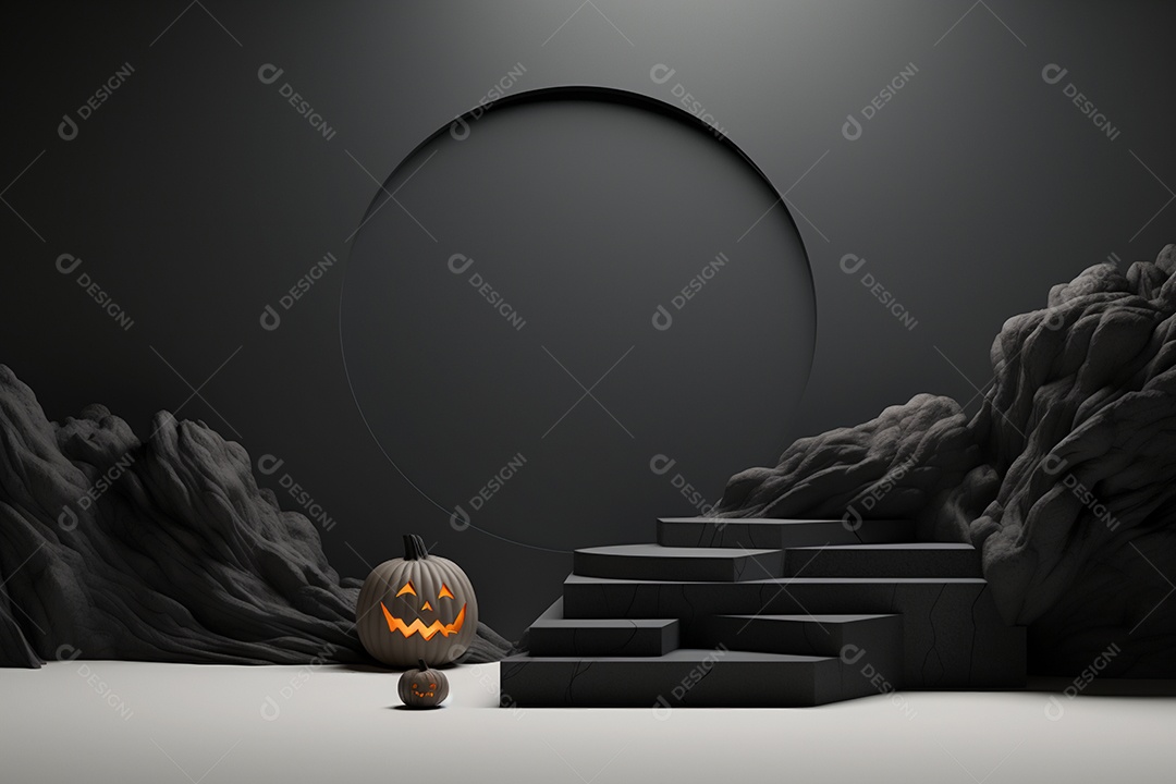 Cenário pódio de halloween