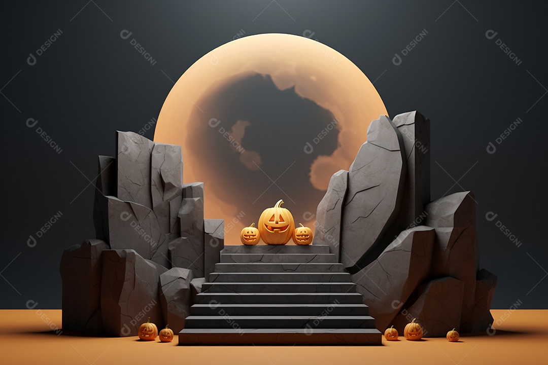 Cenário pódio de halloween