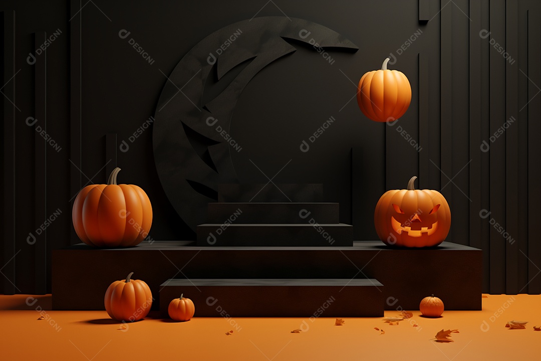 Cenário pódio de halloween