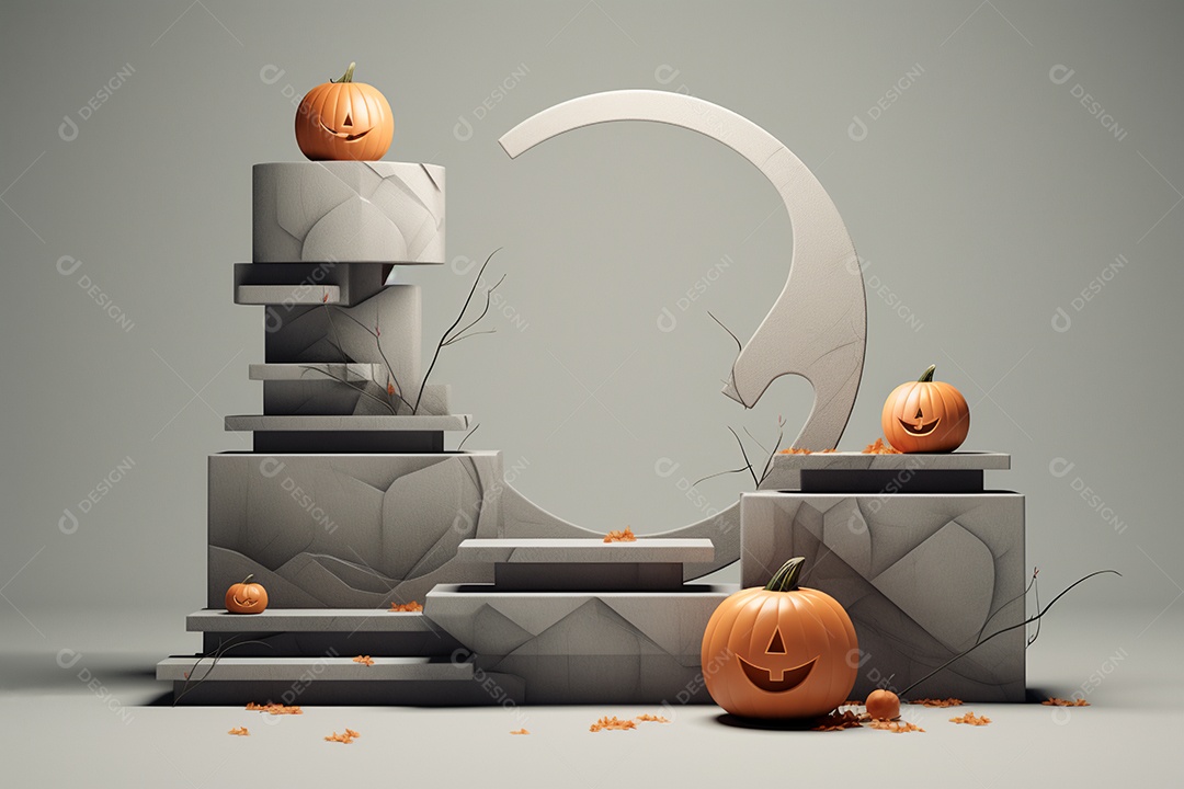 Cenário pódio de halloween
