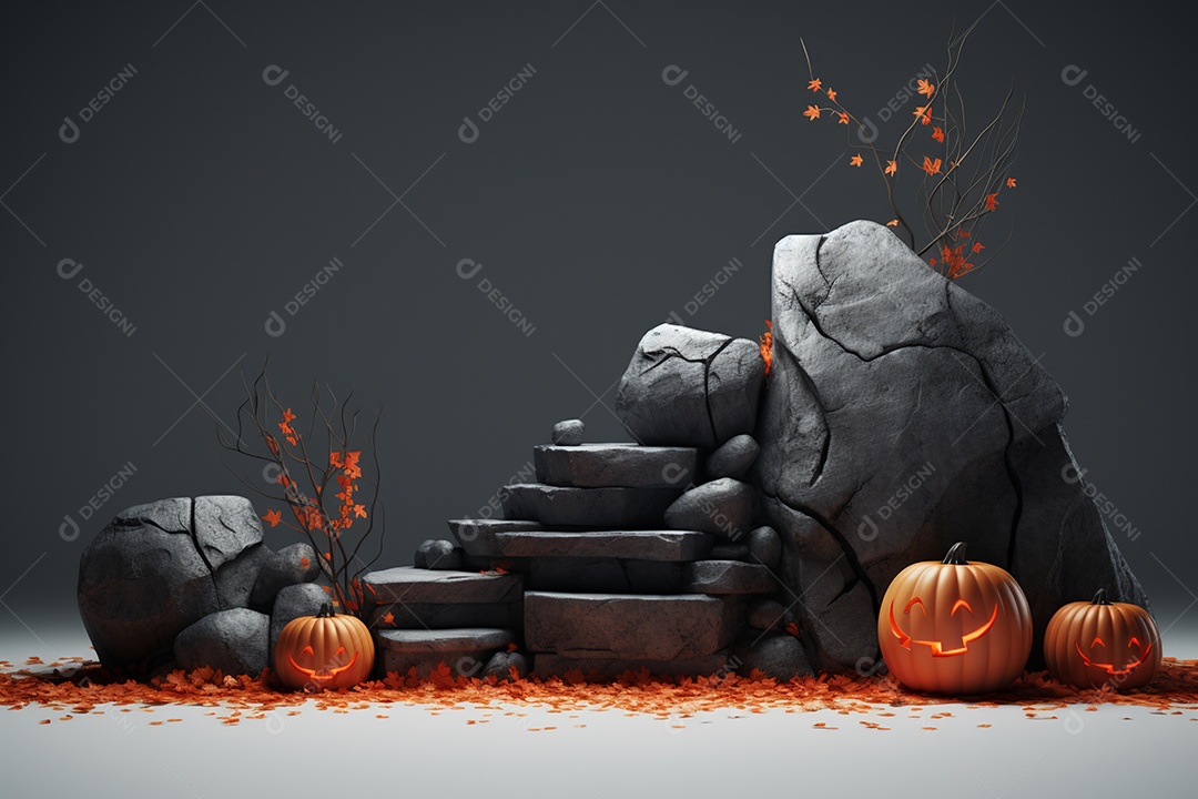 Cenário pódio de halloween