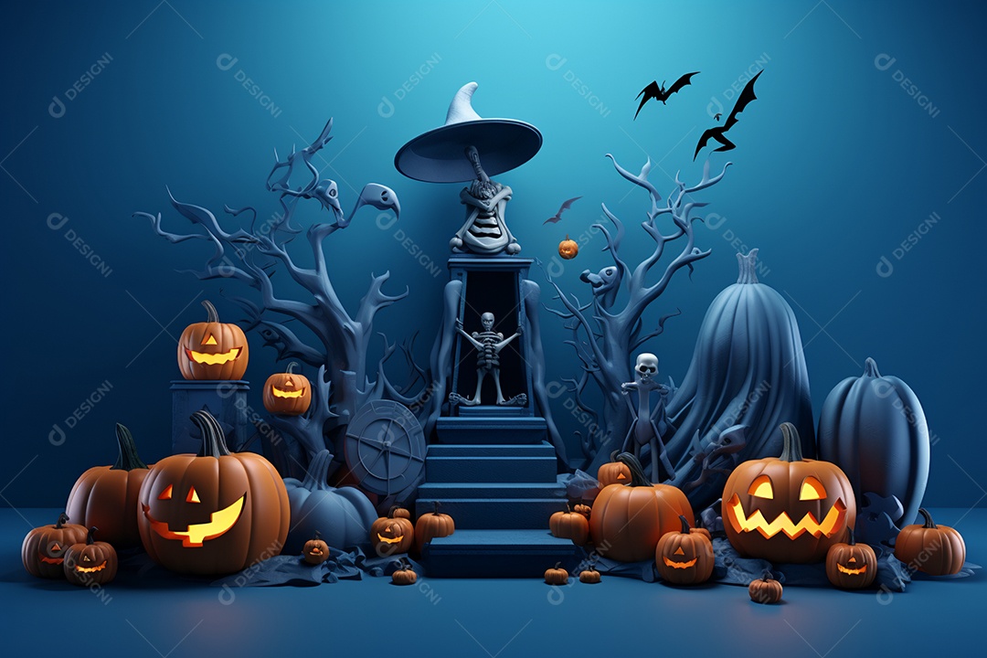 Fundo de lanternas de abóboras para halloween