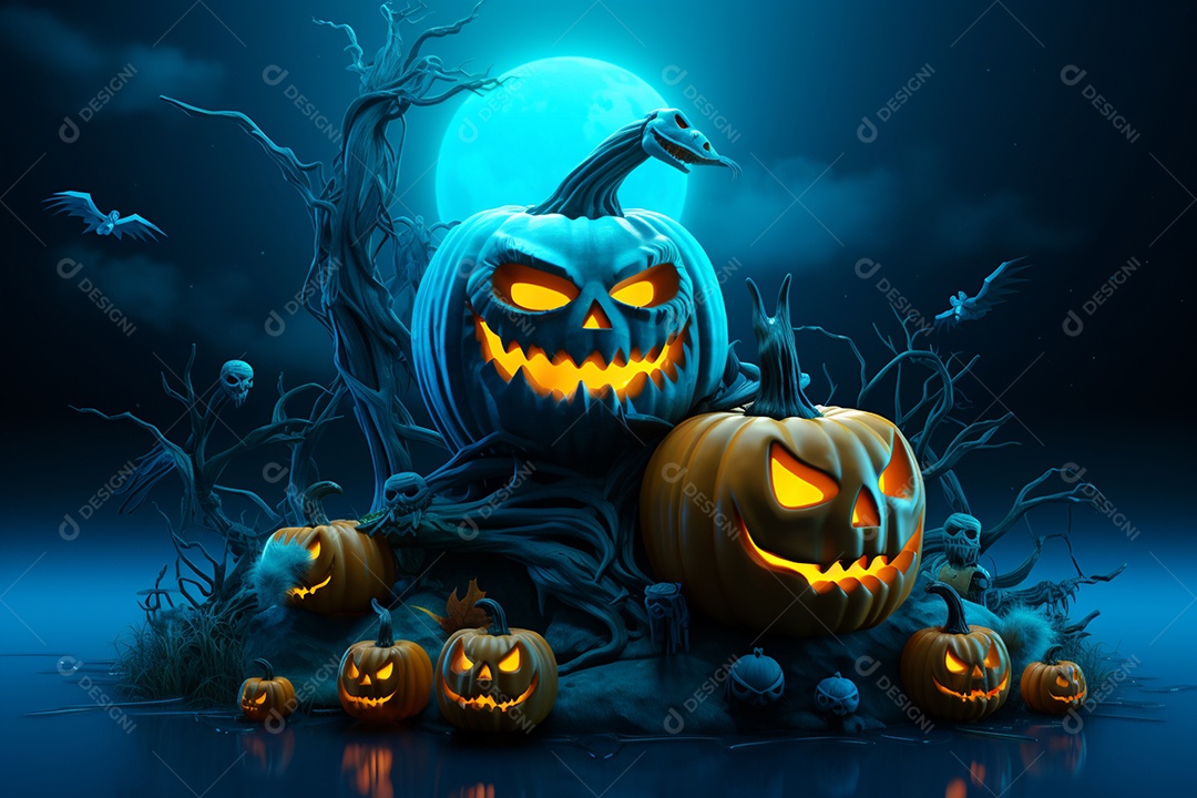 Fundo de lanternas de abóboras para halloween