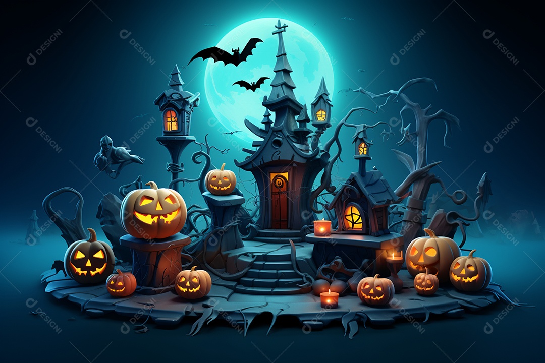 Fundo de lanternas de abóboras para halloween