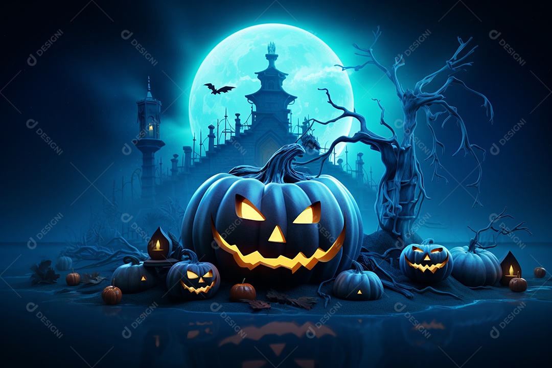 Fundo de lanternas de abóboras para halloween