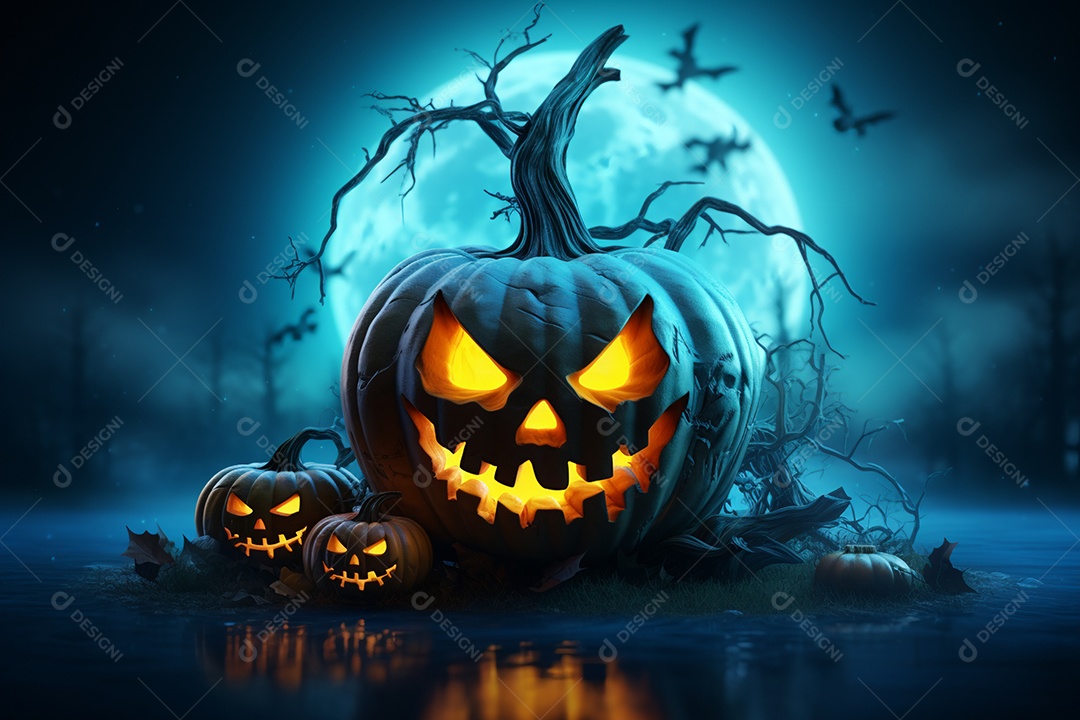 Fundo de lanternas de abóboras para halloween