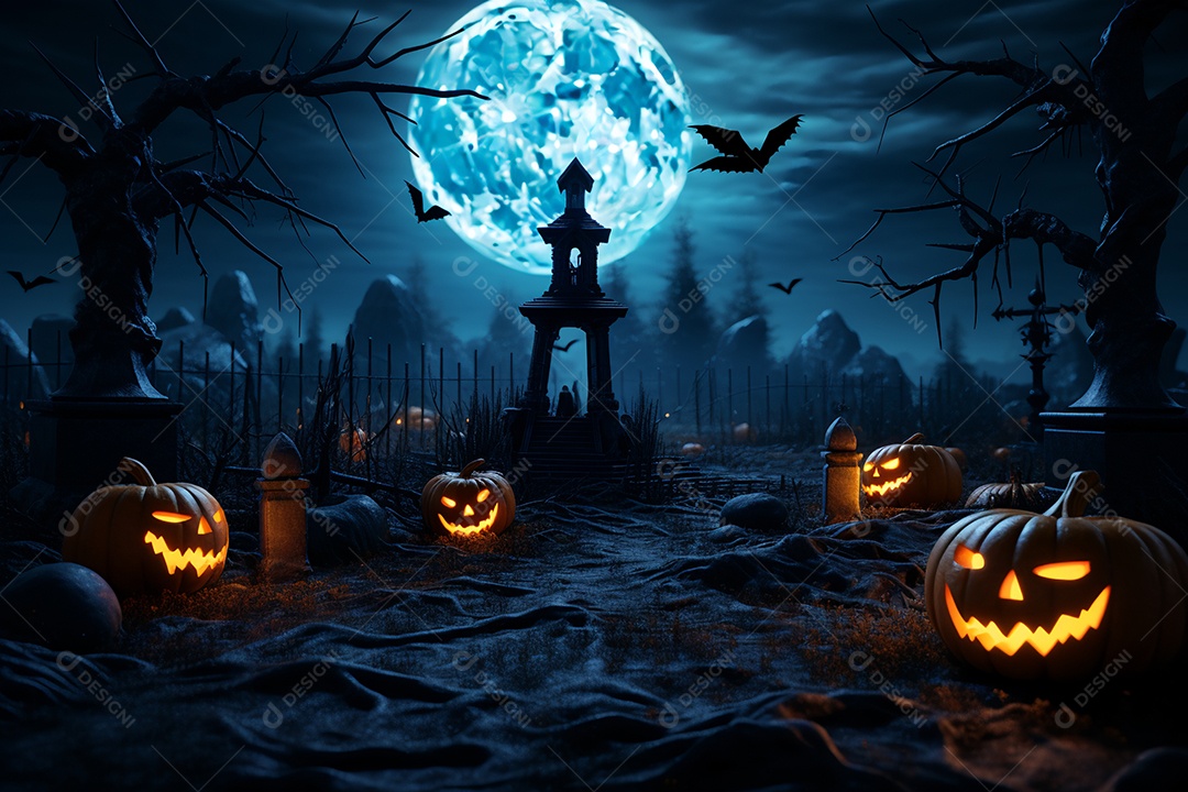 Fundo de lanternas de abóboras para halloween