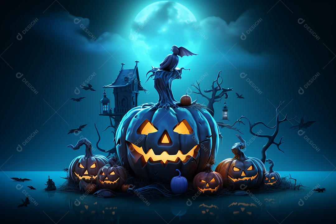 Fundo de lanternas de abóboras para halloween