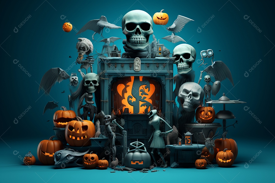 Fundo de lanternas de abóboras para halloween