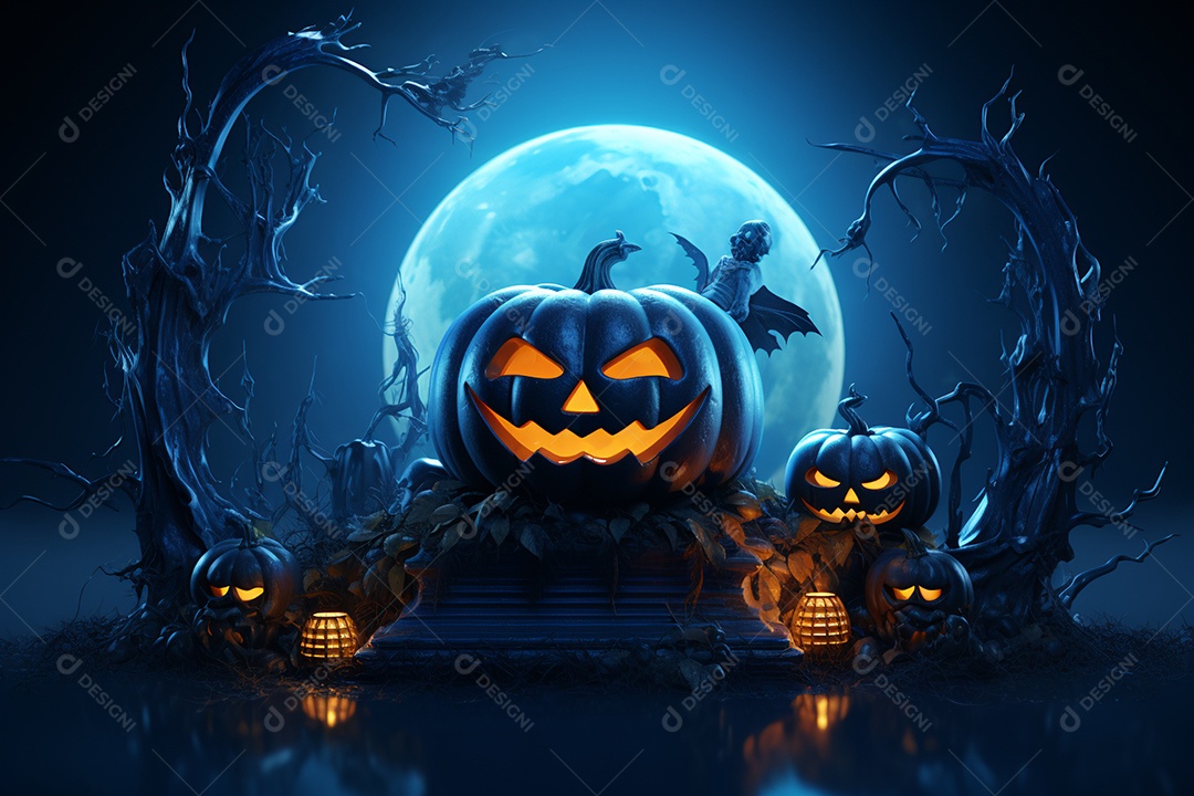 Fundo de lanternas de abóboras para halloween