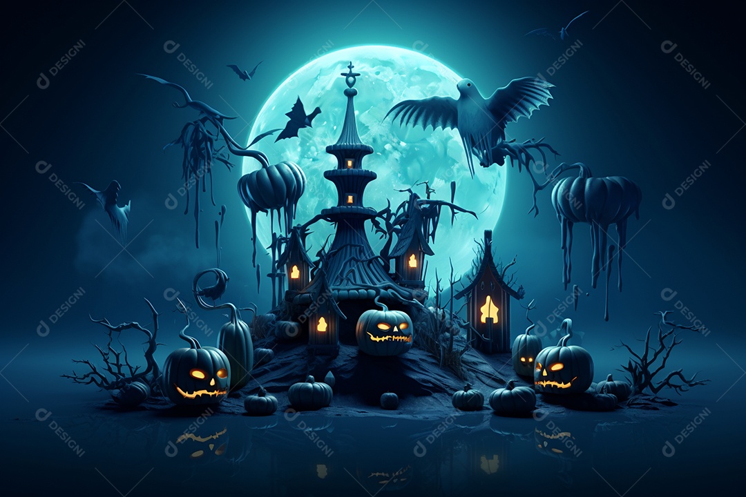 Fundo de lanternas de abóboras para halloween
