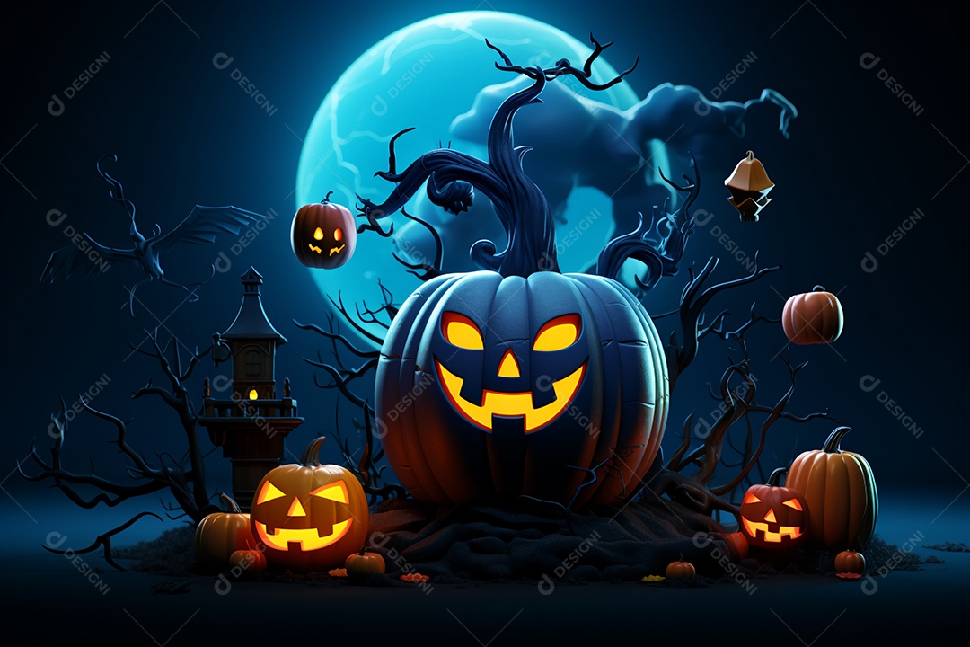 Fundo de lanternas de abóboras para halloween