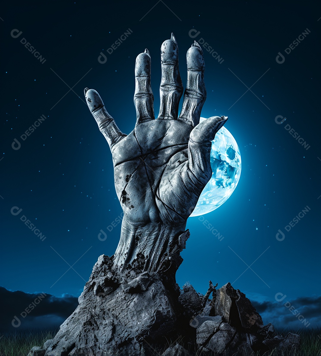 Zombie saindo da terra conceito halloween