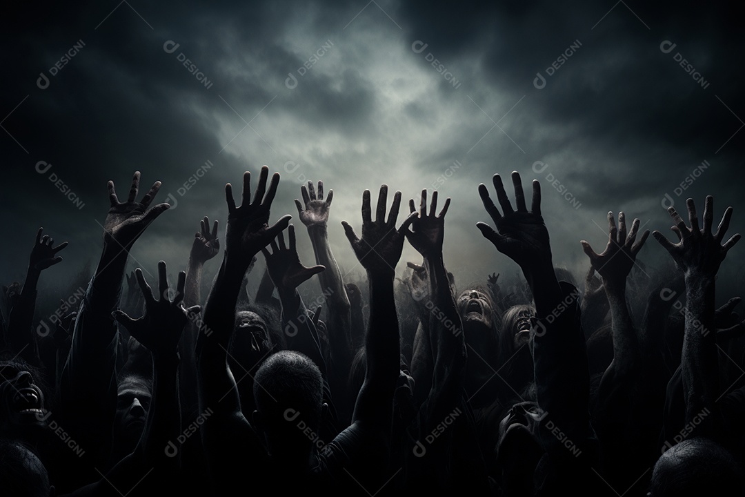 Zombie saindo da terra conceito halloween