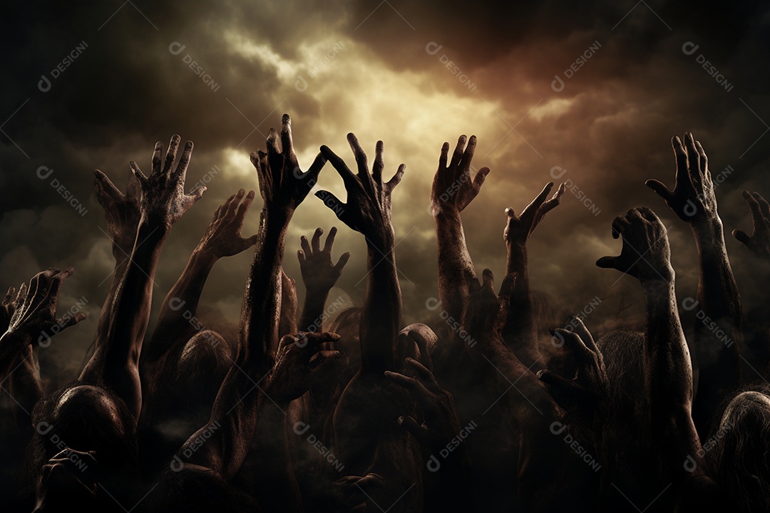 Zombie saindo da terra conceito halloween