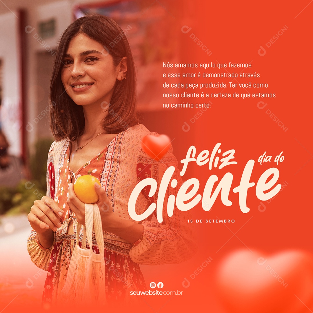 Social Media Feliz Dia Do Cliente Caminho Certo PSD Editável