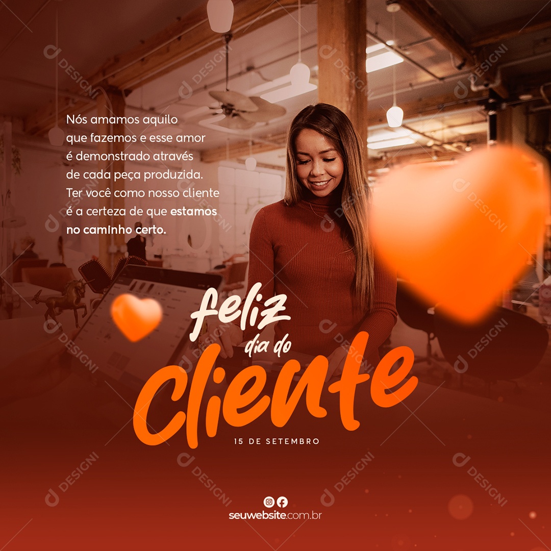 Nós Amamos Feliz Dia Do Cliente 15 De Setembro Social Media PSD Editável