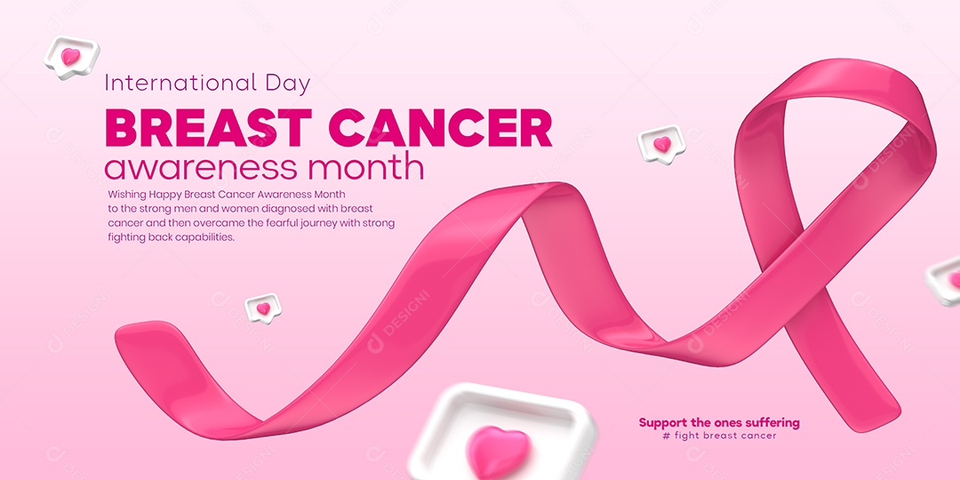 Banner Outubro Rosa Dia Internacional Social Media PSD Editável