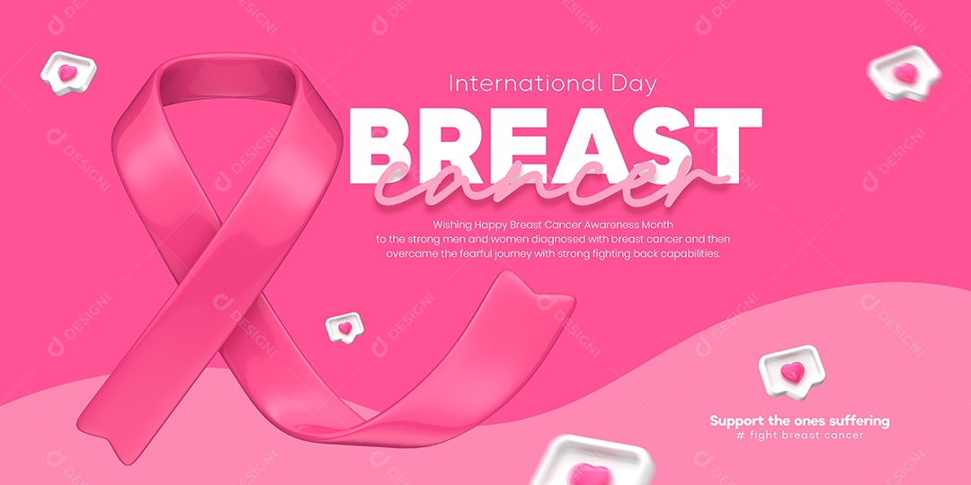 Social Media Banner Outubro Rosa Câncer De Mama PSD Editável