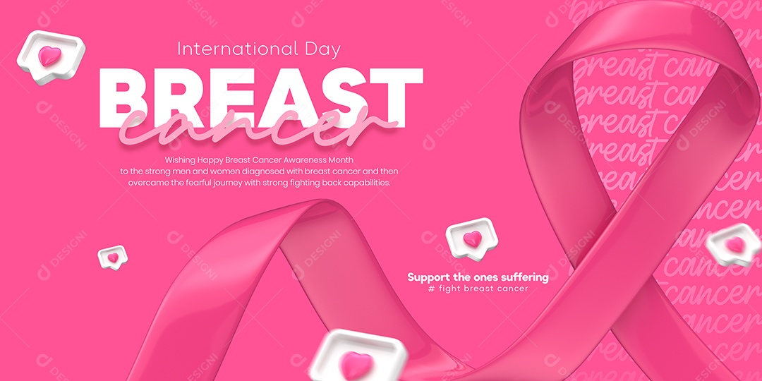 Banner Dia Internacional Câncer De Mama Outubro Rosa Social Media PSD Editável