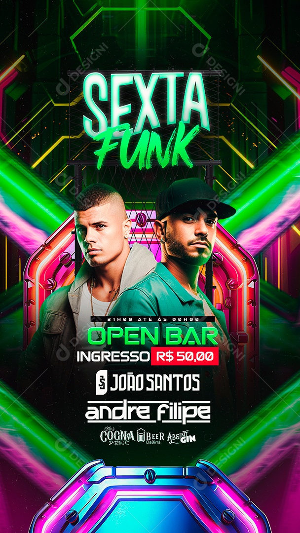 Story Flyer Sexta Funk João Santos Andre Filipe Social Media PSD Editável