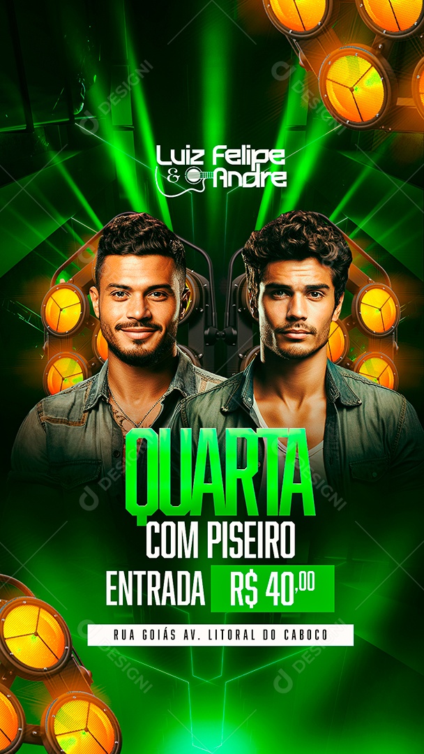 Story Flyer Luiz Felipe & Andre Quarta com Piseiro Entrada Social Media PSD Editável