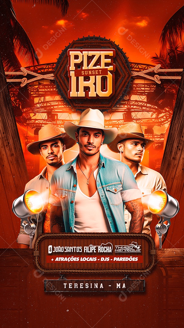 Story Flyer Pizeiro Sunset João Santos Filipe Rocha Thiago Henrique Social Media PSD Editável
