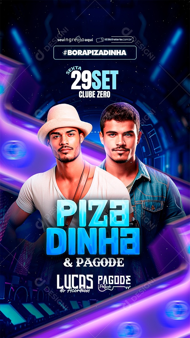 Story Flyer Pizadinha & Pagode Lucas do Acordeon Social Media PSD Editável