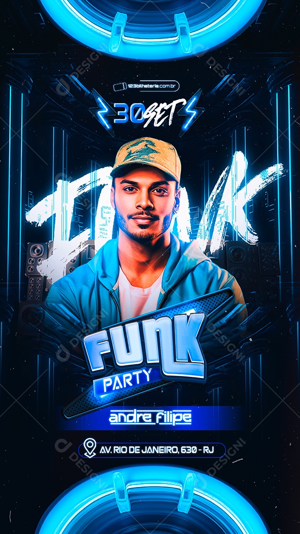 Story Flyer Funk Party Andre Filipe Social Media PSD Editável