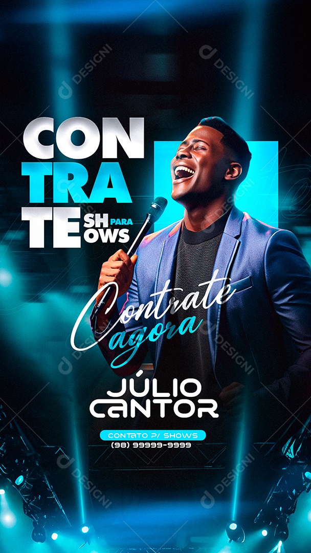 Story Flyer Hire for Shows Júlio Cantor Social Media Editable PSD
