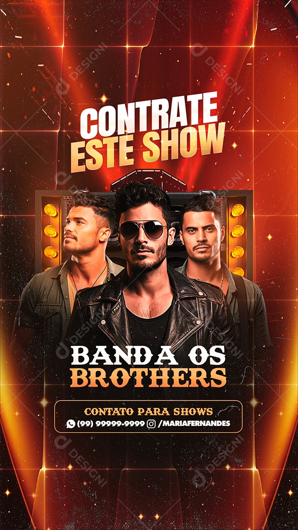 Story Flyer Contrate Este Show Banda os Brothers Social Media PSD Editável