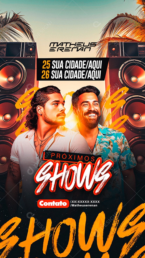 Story Flyer Próximos Shows Matheus E Renan Social Media PSD Editável