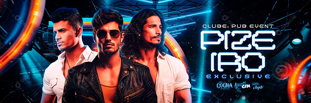 Carrossel Flyer Clube Pub Event Pizeiro Exclusive Social Media PSD Editável