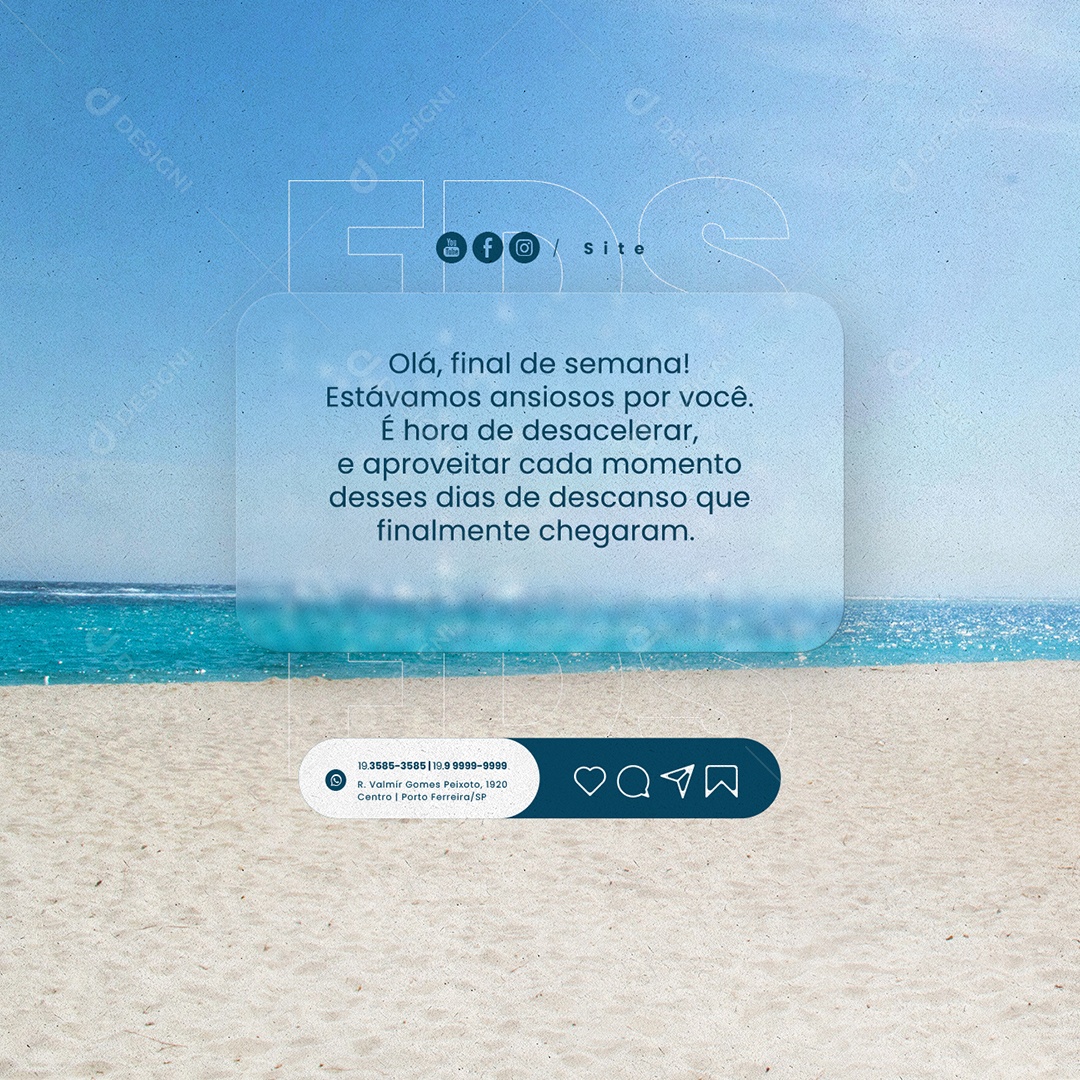 Fim De Semana FDS Olá Final de Semana Estávamos Ansiosos por Você Social Media PSD Editável