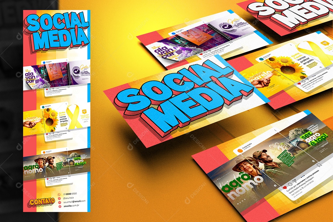 Apresentação Comercial Behance Marketing Setembro Amarelo Dia do Agrônomo PSD Editável