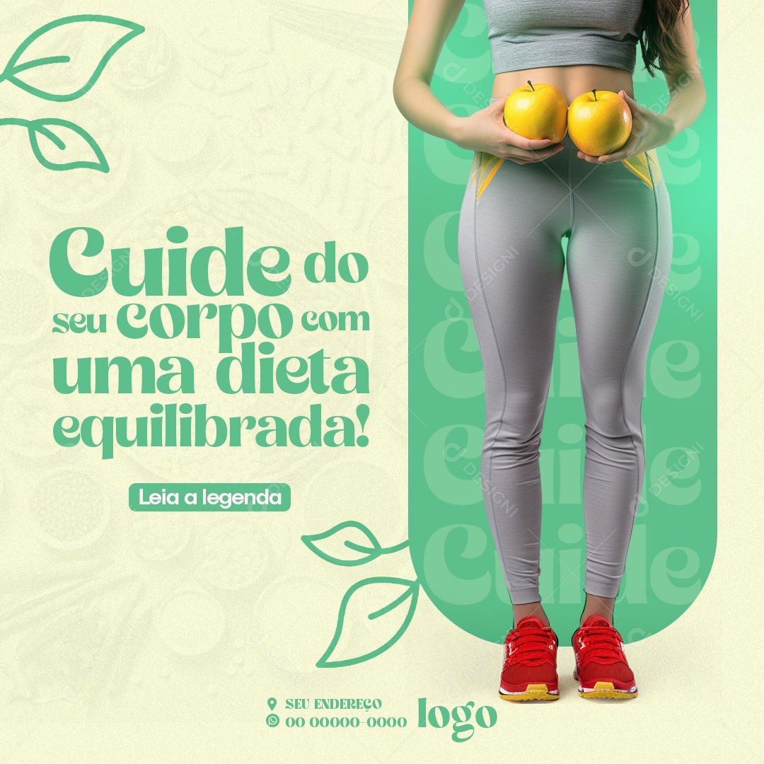 Nutricionista Uma Dieta Equilibrada Social Media PSD Editável