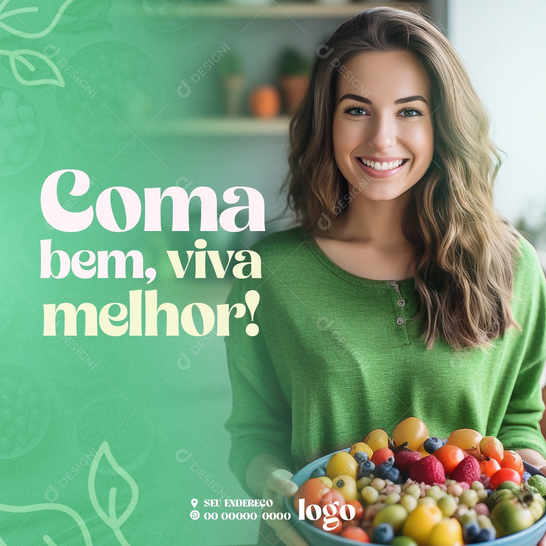 Social Media Eat Well Live Better Nutrition Editable PSD